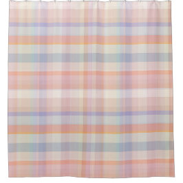 モモの格子縞 シャワーカーテン