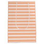 モモの毛と白ストライプ色 ミディアムペーパーバッグ (裏面)