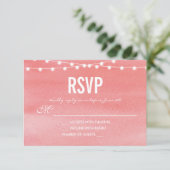 モモの水彩画のひもはRSVPをつけます 出欠カード (スタンド正面)