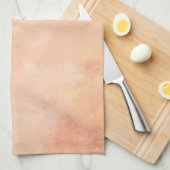 モモの水彩画のデザインの台所タオル キッチンタオル (四つ折り)