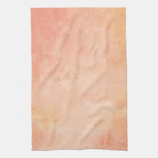 モモの水彩画のデザインの台所タオル キッチンタオル (縦)