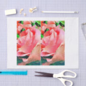 モモの水彩画のバラのボトルのdecoupageの混合メディア 薄葉紙 (クラフト)