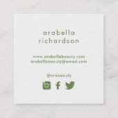 モモの水彩画の花柄|の会合媒体アイコン スクエア名刺 (裏面)