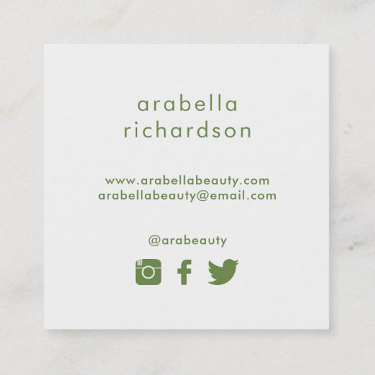 モモの水彩画の花柄|の会合媒体アイコン スクエア名刺 (裏面)