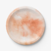 モモの水彩画の雲の抽象芸術 ペーパープレート (正面)