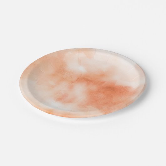 モモの水彩画の雲の抽象芸術 ペーパープレート (アングル)