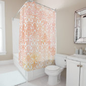 モモの珊瑚の水彩画のダマスク織のシャワー・カーテン シャワーカーテン (インサイチュ)