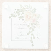 モモの珊瑚花アーチとモノグラム結婚ズ ガラスコースター (裏面)