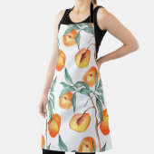 モモの生えたシームレスな水彩模様 エプロン (インサイチュ)