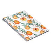 モモの生えたシームレスな水彩模様 ノートブック (右側)