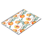 モモの生えたシームレスな水彩模様 ノートブック (左側)