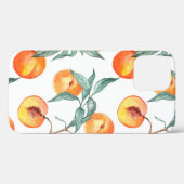 モモの生えたシームレスな水彩模様 Case-Mate iPhoneケース (裏面 (横))