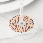 モモの背中に猫のしっぽの畑 ワイングラスタグ (クローズアップ)