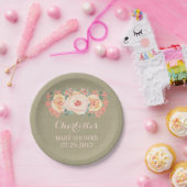 モモの花のバーラップのベビーシャワーのプレート ペーパープレート (パーティー)