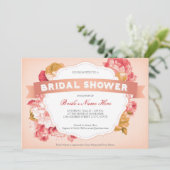 モモの花のブライダルシャワーの招待 招待状 (スタンド正面)