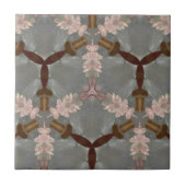 モモの花のブラウンのタケの抽象芸術のアジア人パターン タイル (正面)