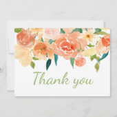 モモの花模様|のベビーシャワーは感謝していしています サンキューカード (正面)