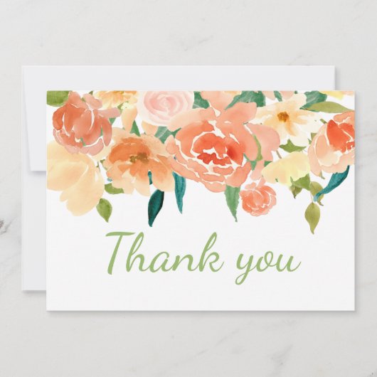 モモの花模様|のベビーシャワーは感謝していしています サンキューカード (正面)