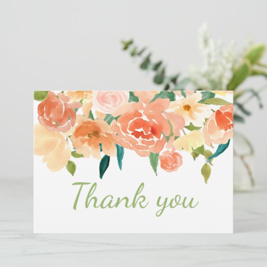 モモの花模様|のベビーシャワーは感謝していしています サンキューカード (スタンド正面)