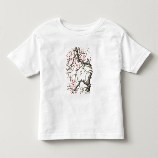 モモの花(紙の色) トドラーTシャツ (正面)