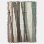 モモの茶と緑の半透明の層 スローブランケット (正面縦)