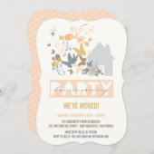 モモの蝶破烈の家の暖まるパーティーの招待 招待状 (正面/裏面)