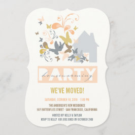 モモの蝶破烈の家の暖まるパーティーの招待 招待状