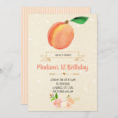 モモの誕生日のパーティの招待状 招待状 (正面/裏面)