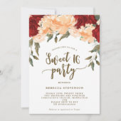 モモの赤い花の菓子16のパーティの招待状 招待状 (正面)