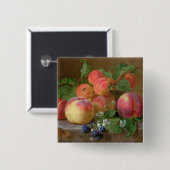 モモの静物画 缶バッジ (正面&裏面)