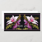 モモの   花はフォトカード感謝していしています サンキューカード (正面/裏面)