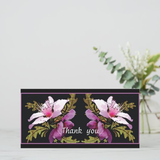 モモの   花はフォトカード感謝していしています サンキューカード (スタンド正面)