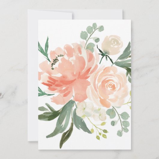 モモのBohoの花の幾何学的な雌鶏のパーティの招待状 招待状 (裏面)