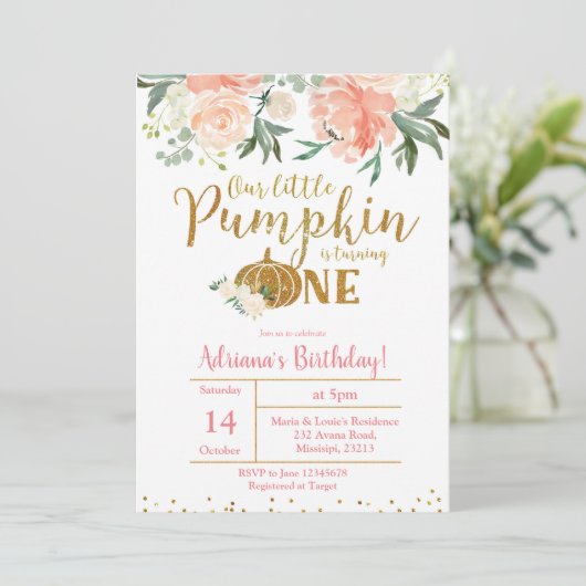 モモは私達の小さいカボチャ1匹の招待状を回しています 招待状 (スタンド正面)