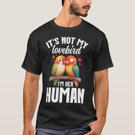 モモイロインコの母 人間のインコ好き Tシャツ (正面)