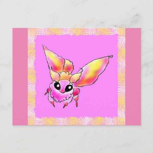 モモイロヤママユちゃん ポストカード (正面)