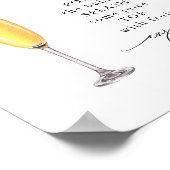 モモエレガントサバー赤ちゃんシャワーサイン ポスター (角)