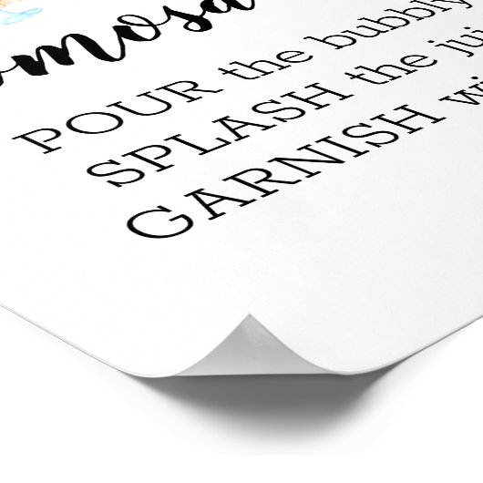 モモクサバーウォーターカラーダックシュントテーマ標識 ポスター (角)