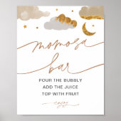 モモクサバートゥインクルリトルスターベビーシャワーサイン ポスター (正面)