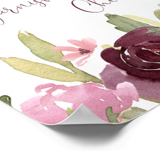 モモクサバーバブリー赤ちゃんシャワーのサインを注ぐ ポスター (角)