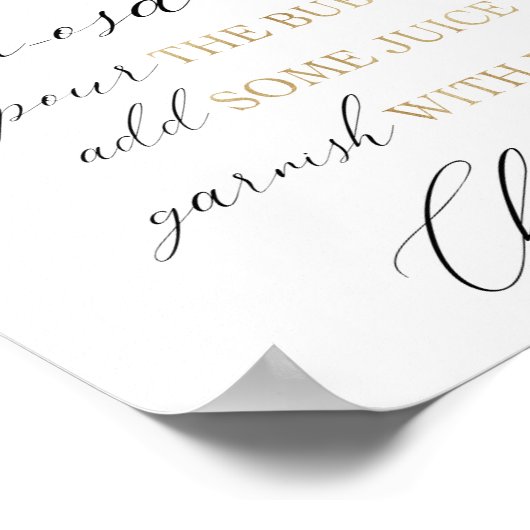 モモクサバーバブリー赤ちゃんシャワーのサインを注ぐ ポスター (角)