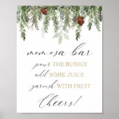 モモクサバーバブリー赤ちゃんシャワーのサインを注ぐ ポスター (正面)