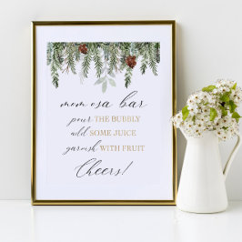 モモクサバーバブリー赤ちゃんシャワーのサインを注ぐ ポスター