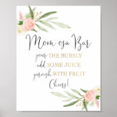 モモクサバーバブルベビーシャワーサインを注ぐ ポスター (正面)