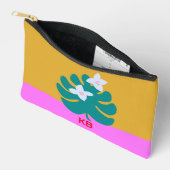 モモグラムモダンカラフル黄フローラ アクセサリーポーチ (見開き)