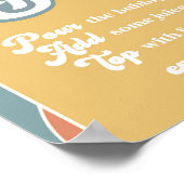 モモサグルーヴィレトロサンシャインベビーシャワーバーサイン ポスター (角)