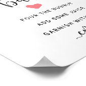 モモササインピンクハートベビーシャワージュースバー ポスター (角)