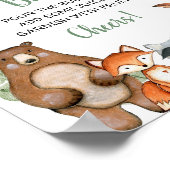 モモサバーミモサ森林動物の赤ちゃんシャワーのサイン ポスター (角)