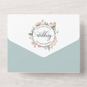  モモサンゴの植物結婚学校、出欠の出欠 オールインワン招待状 (裏面)