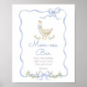 モモザバー間抜けグースブルーボウ男の赤ちゃんシャワー ポスター (正面)